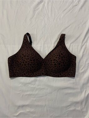 Wireless Jelly Leopard-Print Contour Bra in Brown